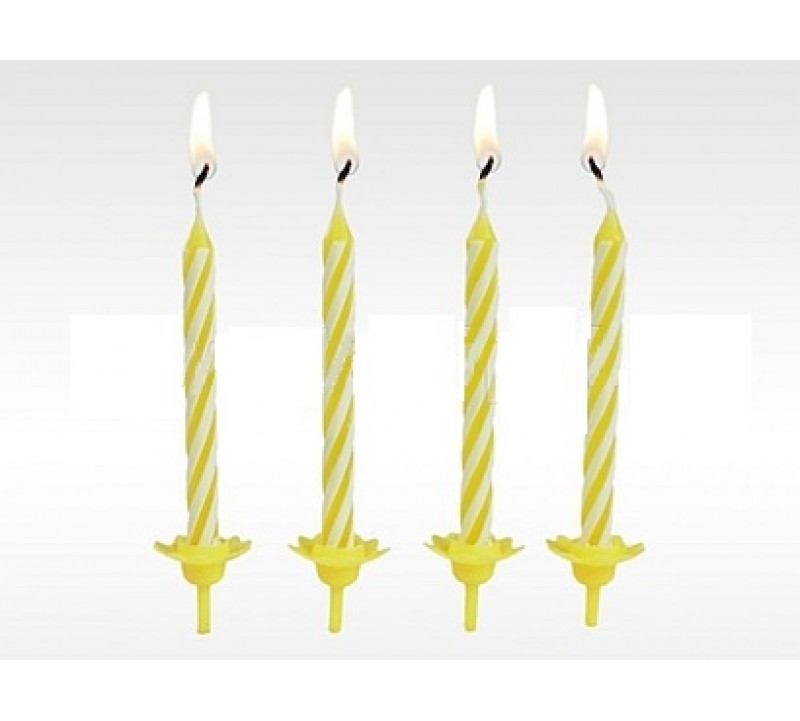 Sviečky do torty - žlté 24 ks 
